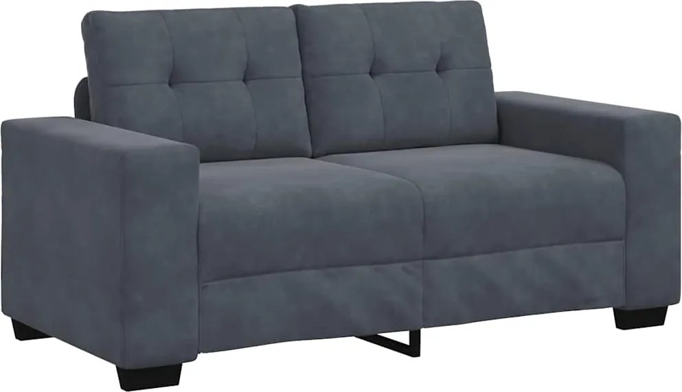 vidaXL sötétszürke bársony loveseat kanapé 160x77x82 cm