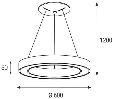 LED2 - LED Csillár zsinóron SATURN LED/50W/230V 3000K átm. 60 cm fehér