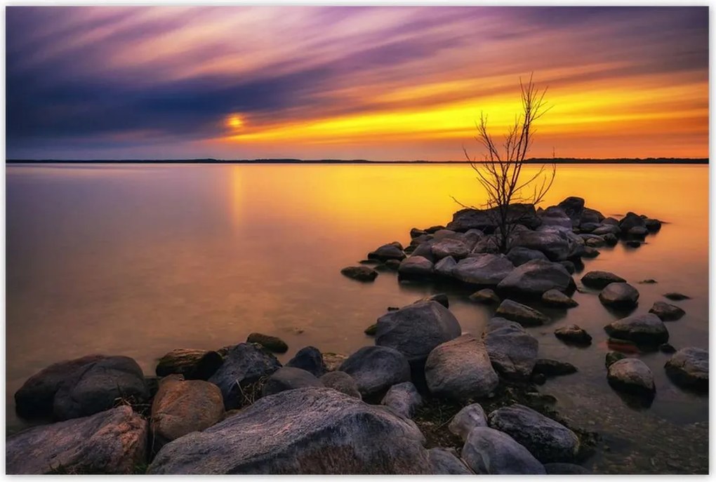 Poszterek 120x80 Sziklák Tenger Naplemente