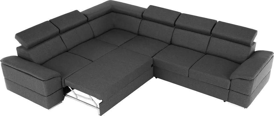 Sarok ülőgarnitúra, szürke, SEGORIA LUX