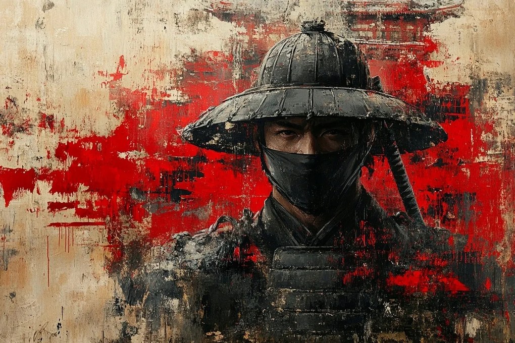 Vászonkép Canvas Portré Szamuráj Harcos Ninja Japán Ázsia 120x80