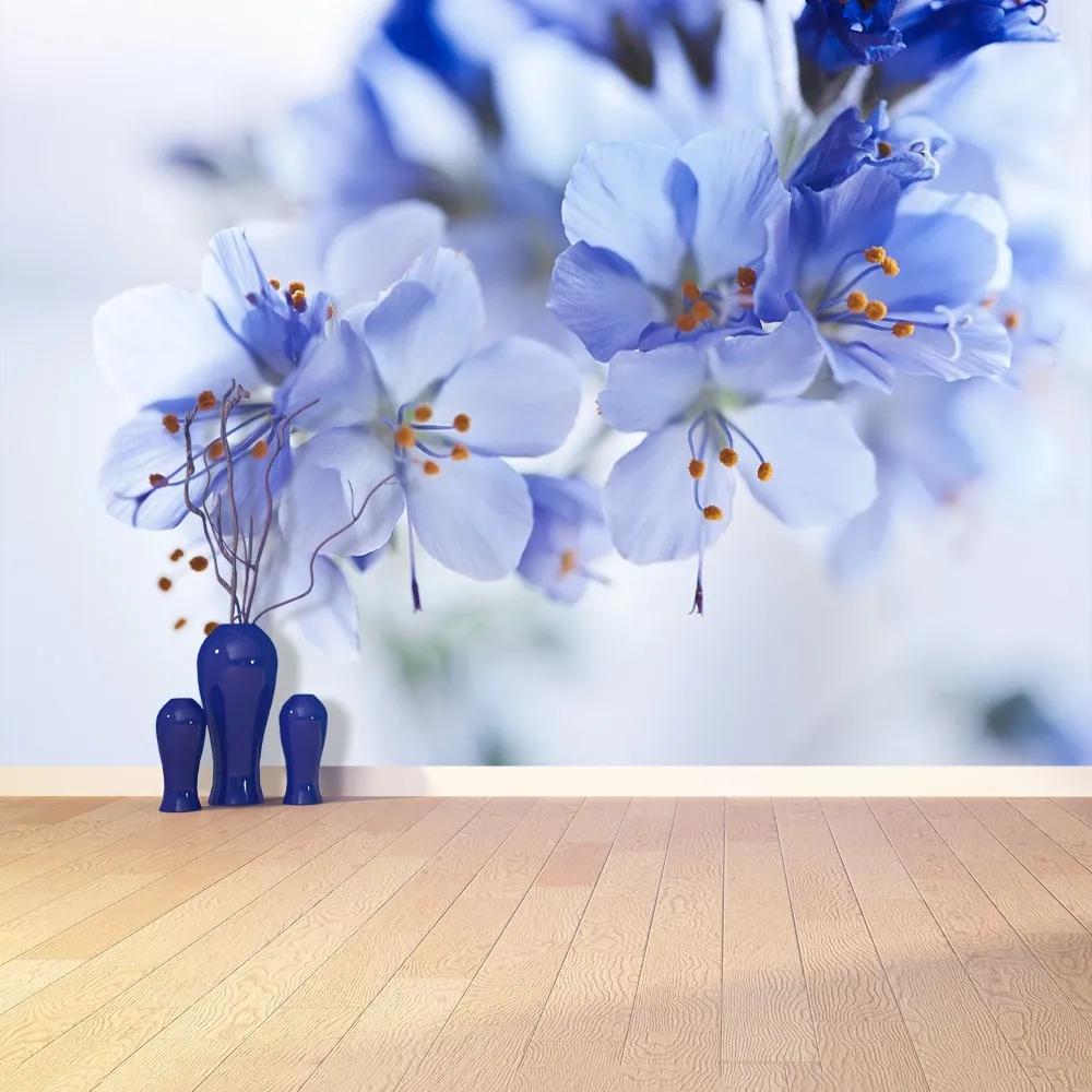 Fotótapéta kék virágok 104x70 cm