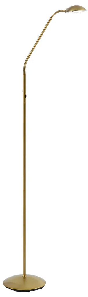 Modern állólámpa sárgaréz LED-del, 3 lépésben dimmelhető, újratölthető - Waldorf