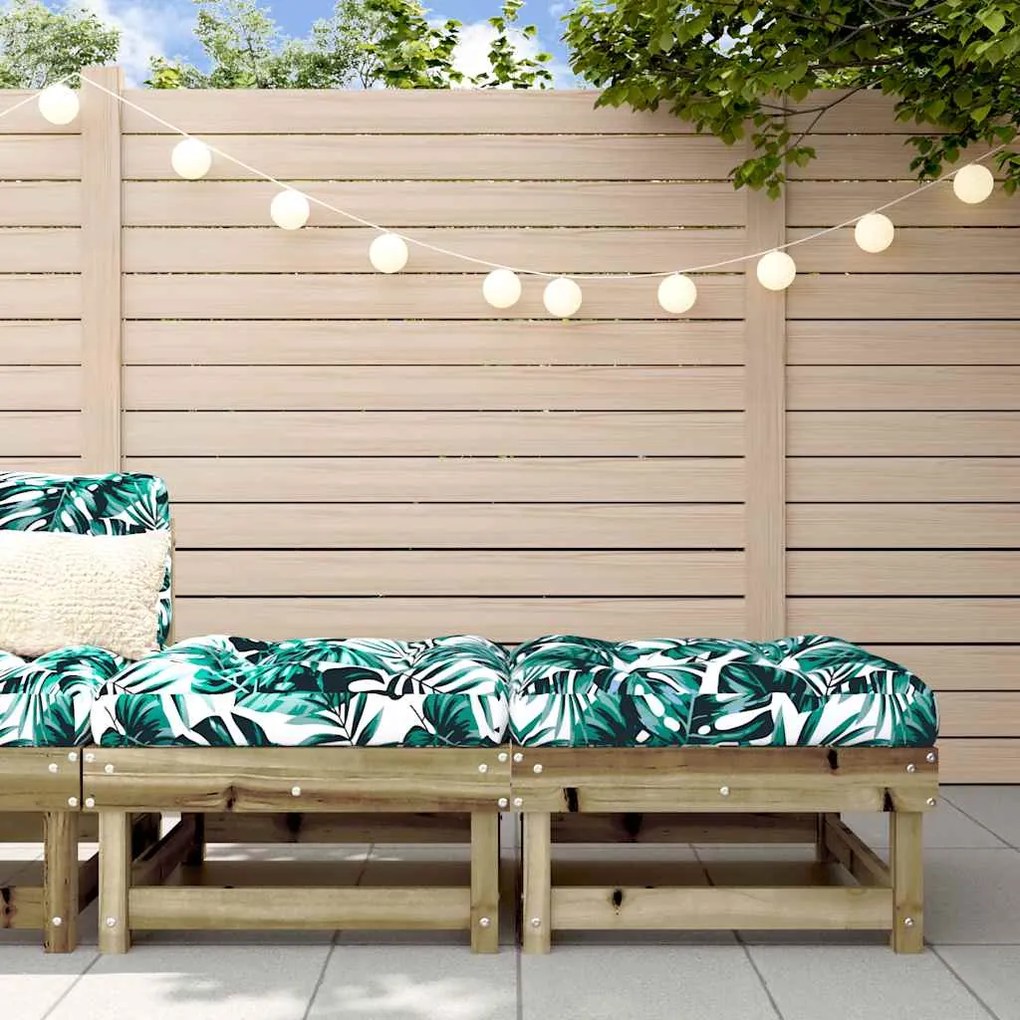 vidaXL 2 db impregnált fenyőfa kerti lábzsámoly párnával