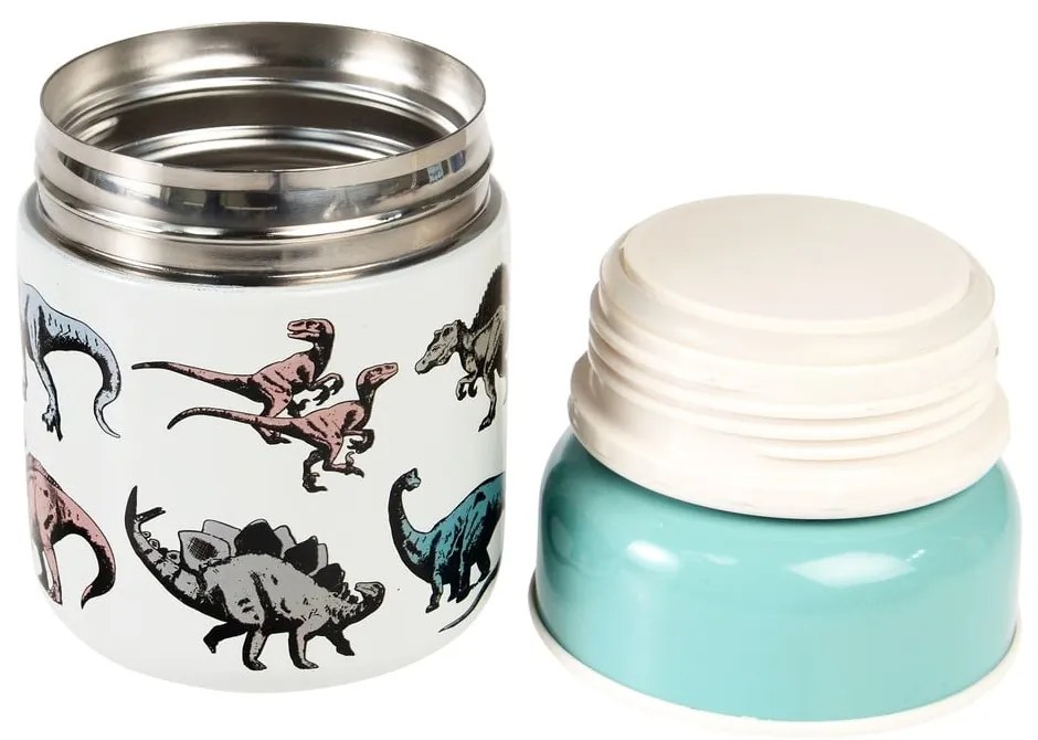 Kék-krémszínű ételtartó gyerek termosz 280 ml Prehistoric Land – Rex London