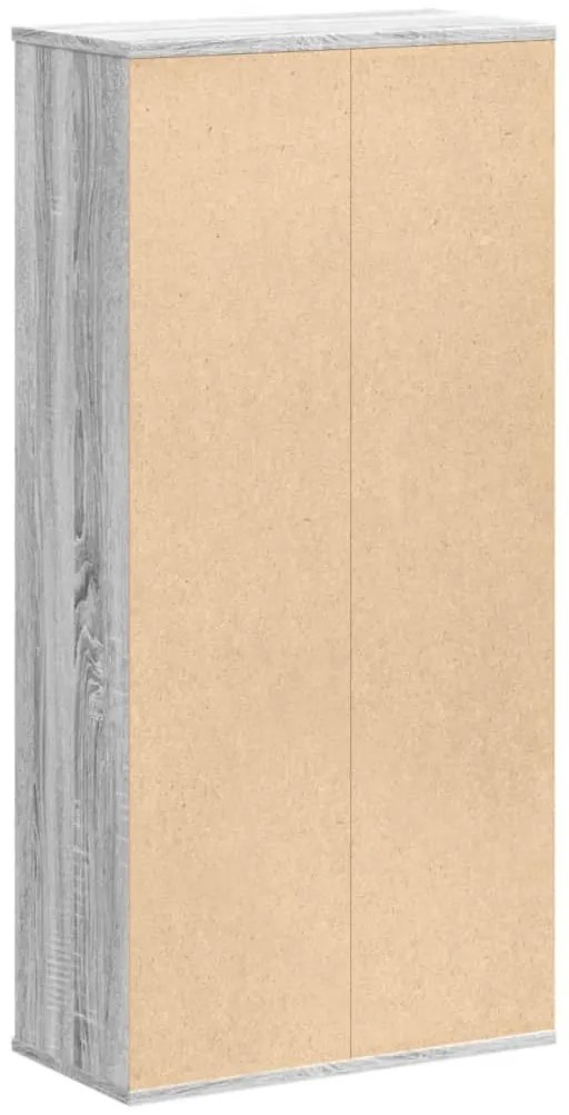 szürke sonoma színű szerelt fa könyvespolc 50x25x105 cm