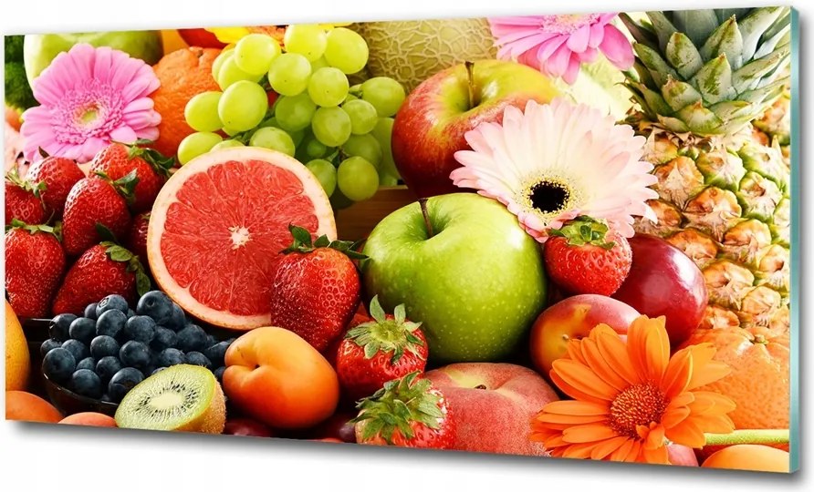 Fotó kép edzett üveg Színes gyümölcsök 100x70