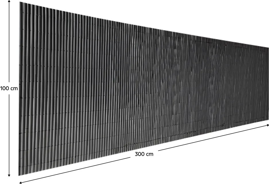 Kerti térelválasztó, fekete, 300x100 cm, ABEO