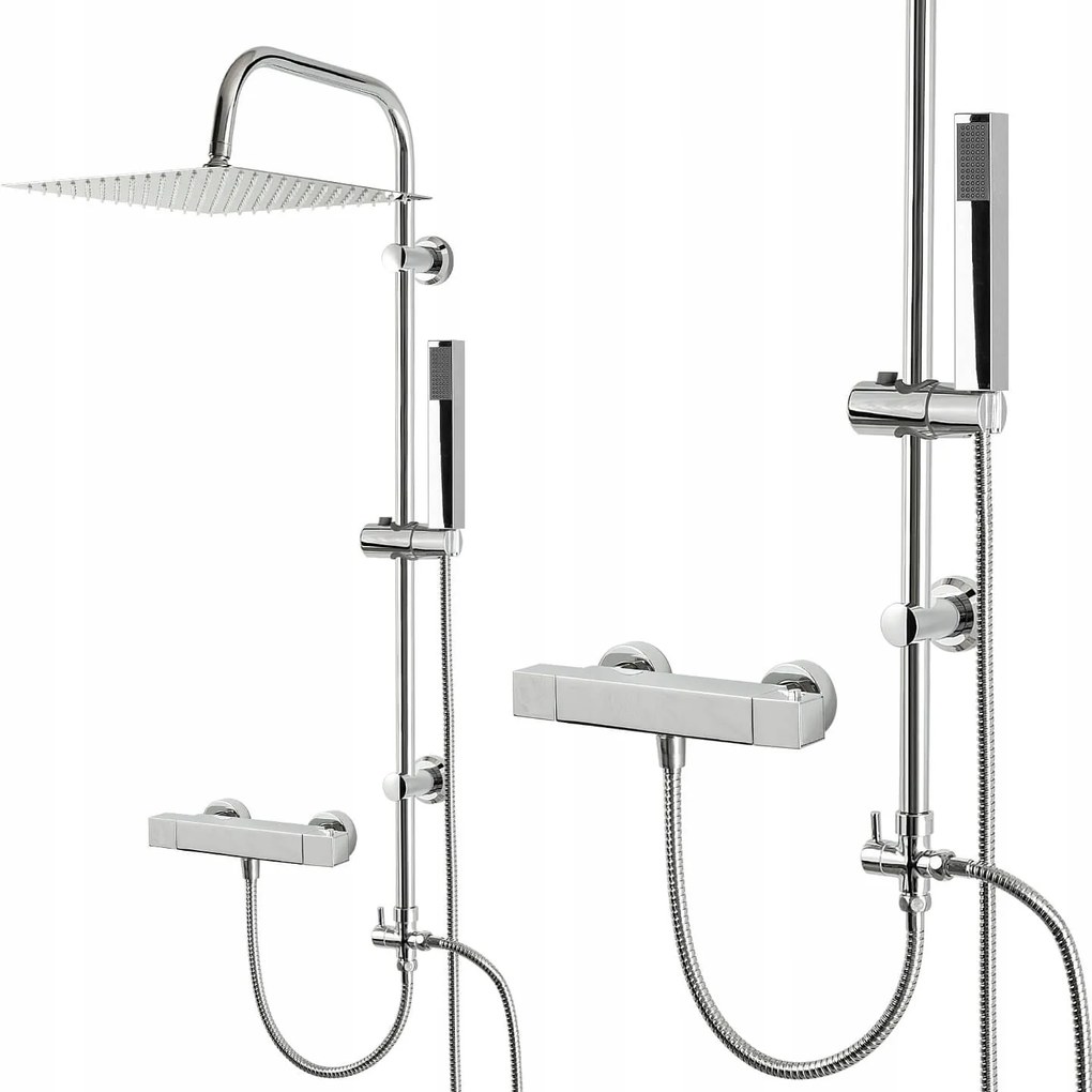 Zuhanyszett Zuhanyoszlop Termosztáttal Nagy Esőztetővel 30CM