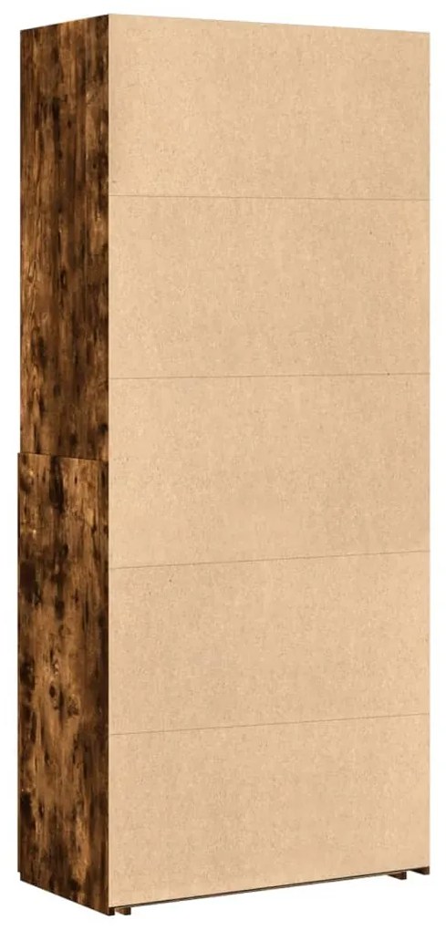 füstös tölgy színű szerelt fa magasszekrény 80 x 42,5 x 185 cm