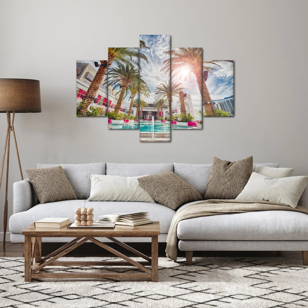 Kép - pálmafák úszómedencével (150x105 cm)