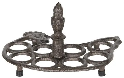 CLEEF.6Y2998 Fém tojástartó kakasos 8 részes 21x16x12cm