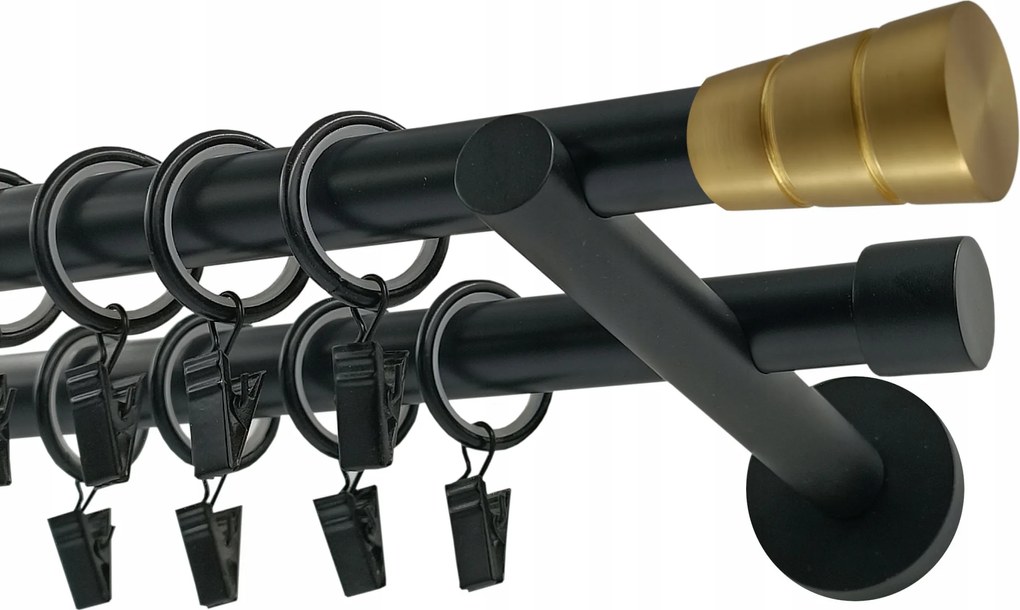 Dupla fém függönykarnis 19+19mm Walec Basic Gold 140cm