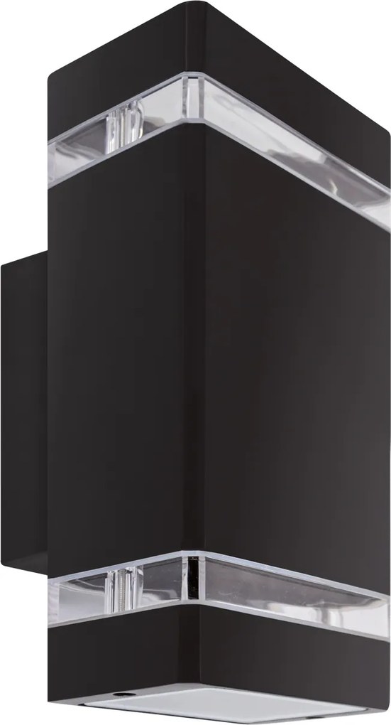 Bruno kültéri kerti homlokzati fali lámpa 2xGU10 D IP54 fekete