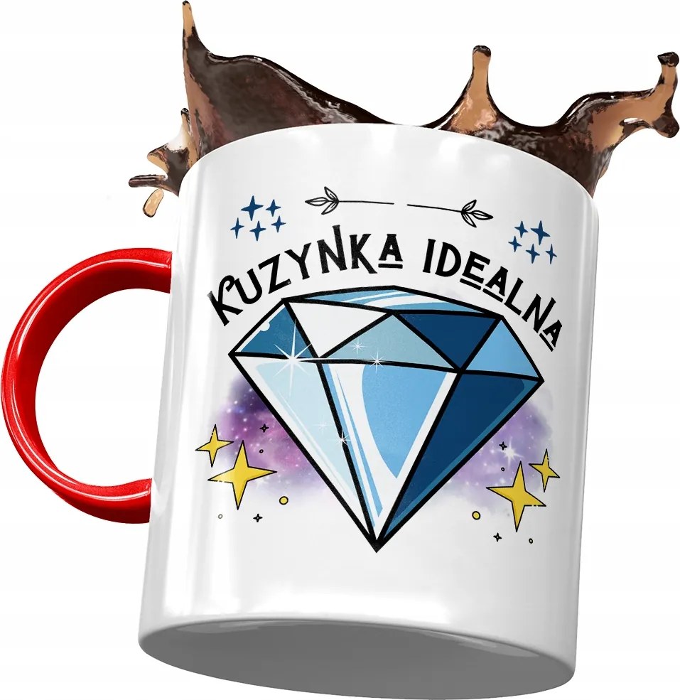 Piros Bögre Unokatestvérnek Születésnapra Ajándék Nyomtatott Fotóval