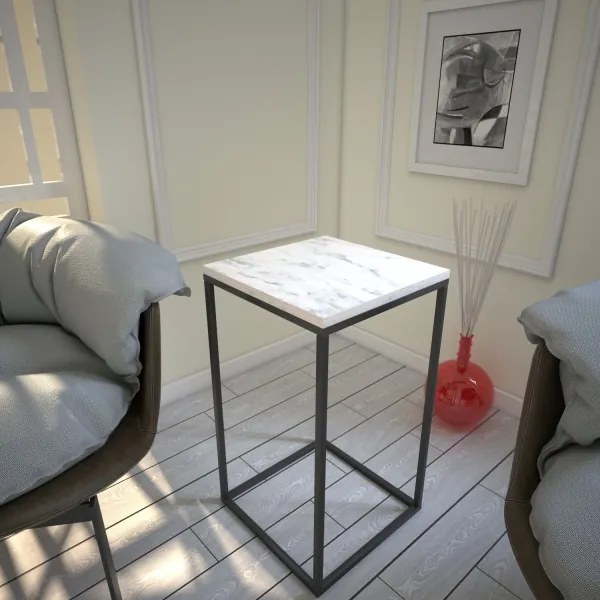 Kisasztal PURE 62x35 cm fehér/fekete