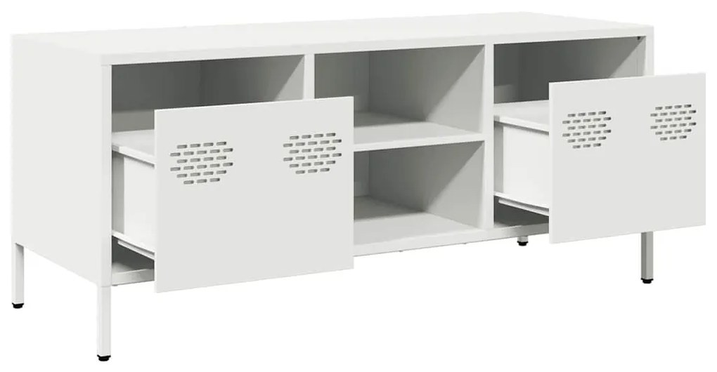 fehér hidegen hengerelt acél TV-szekrény 101,5 x 39 x 43,5 cm