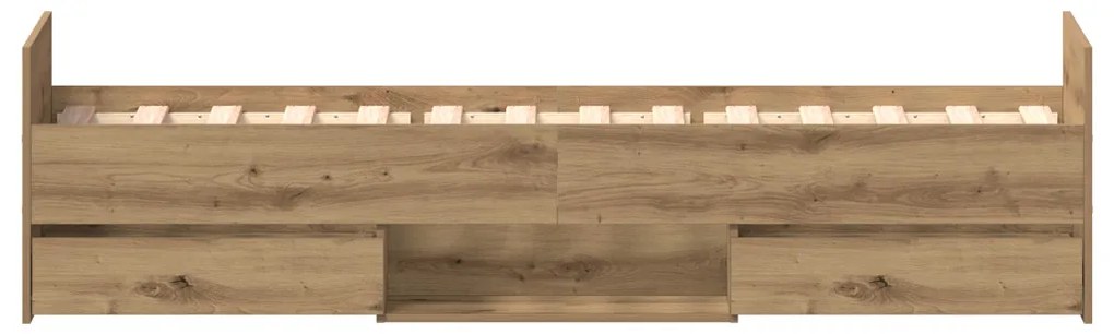 Ágykeret Matrac Nélkül Szerelt Tölgy 75x190 cm Szerelt Fa