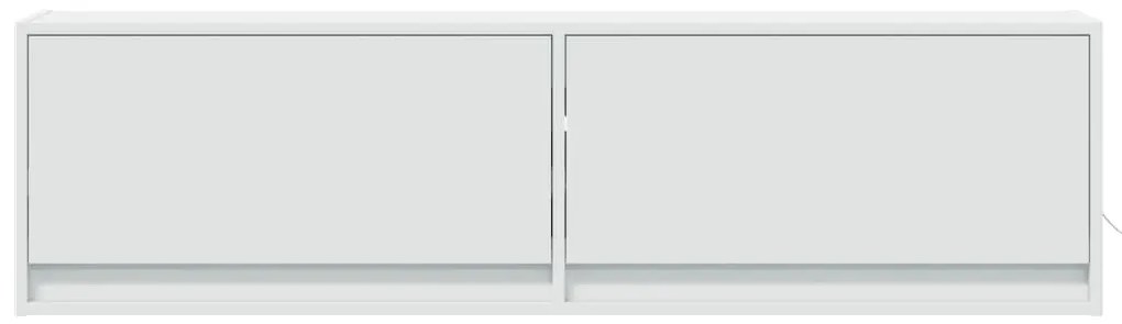 fehér falra szerelhető TV-szekrény LED-ekkel 140 x 31 x 38 cm