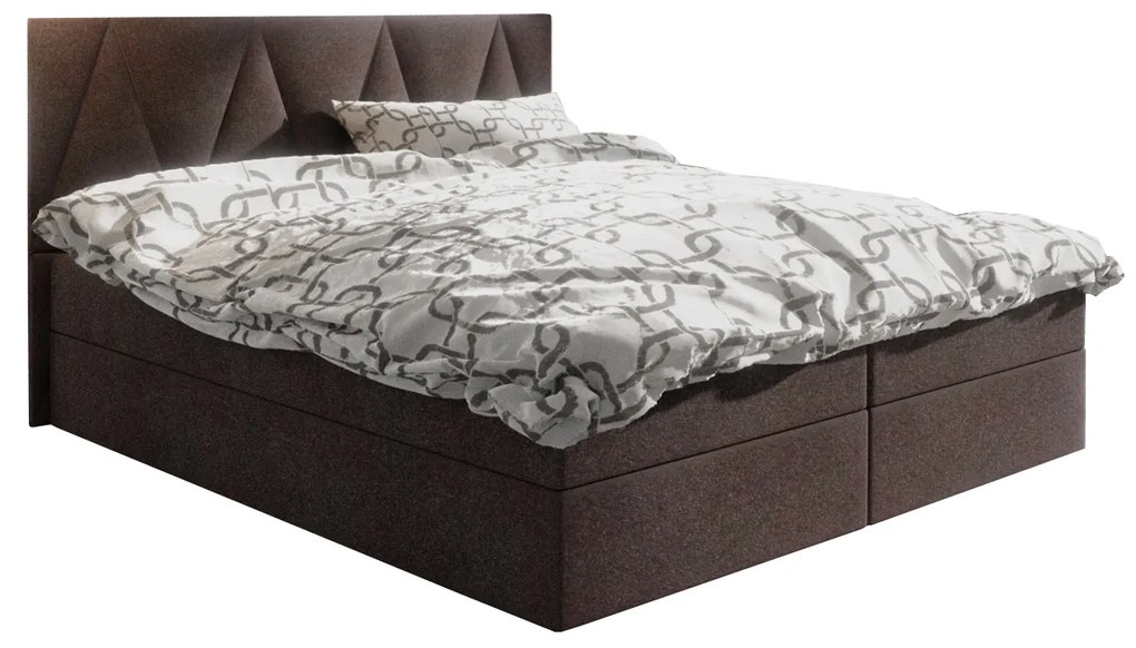 Franciaágy  Boxspring 140 cm Fade 3 (sötétbarna) (matraccal és tárolóhellyel). 1046507