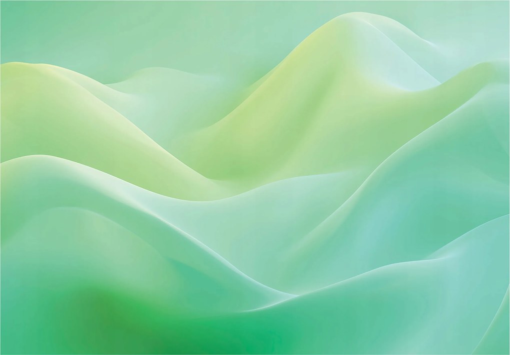 Vinyl Tapéta Flizelin Absztrakt Hullámok Zöld Geometrikus 368x254