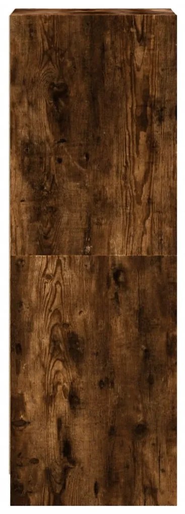 füstös tölgy színű magasszekrény üvegajtókkal 35 x 37 x 109 cm