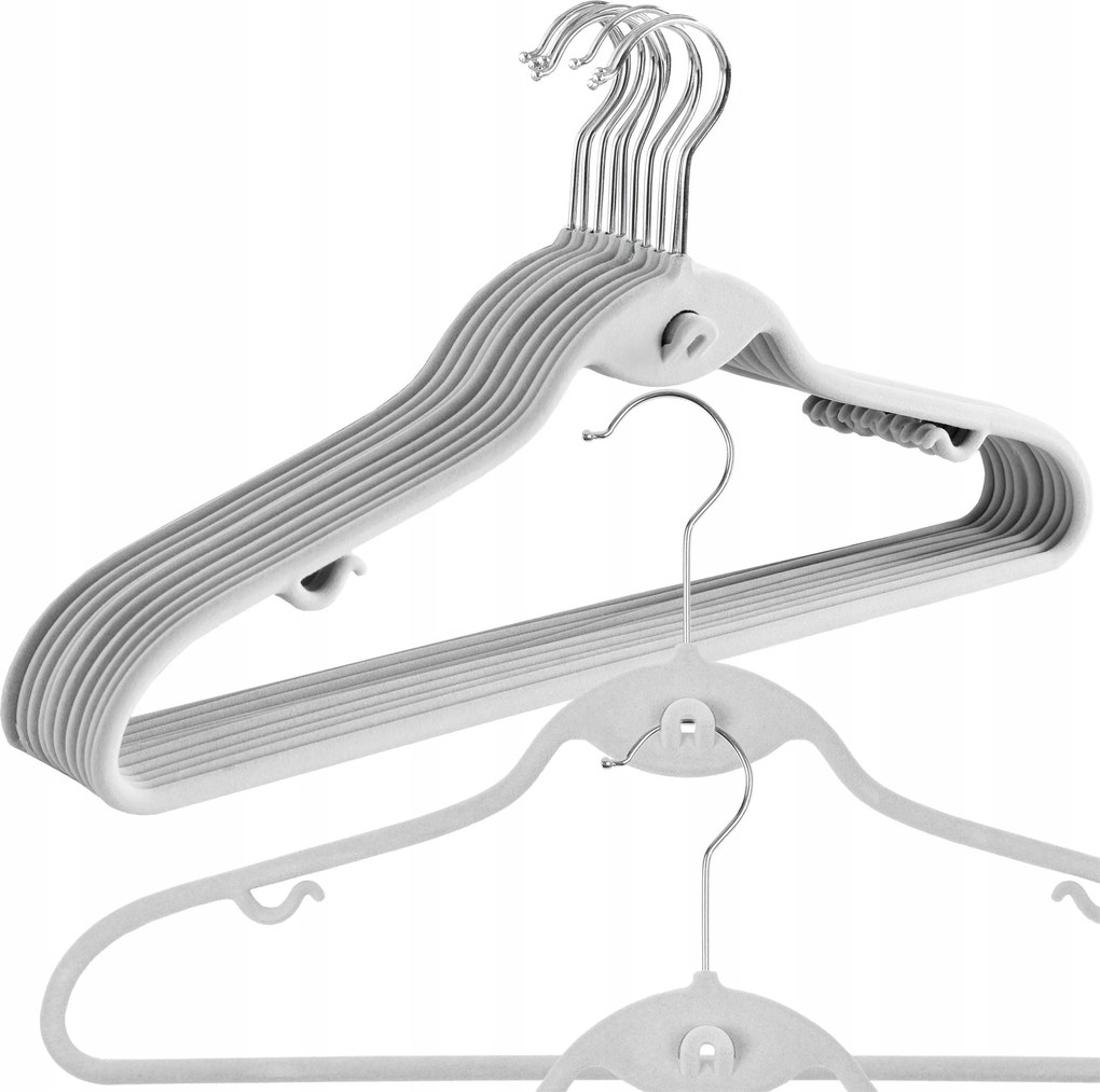 Roxi Velúr akasztó szett 10 db-os szürke