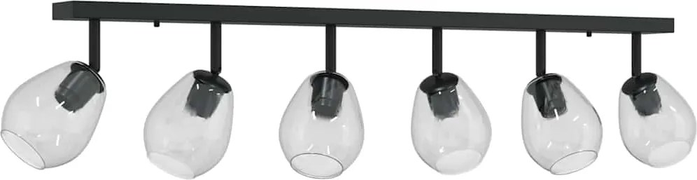 vidaXL Mennyezeti spotlámpa Fekete 110,5 x 13 x 26 cm Üveg és fém