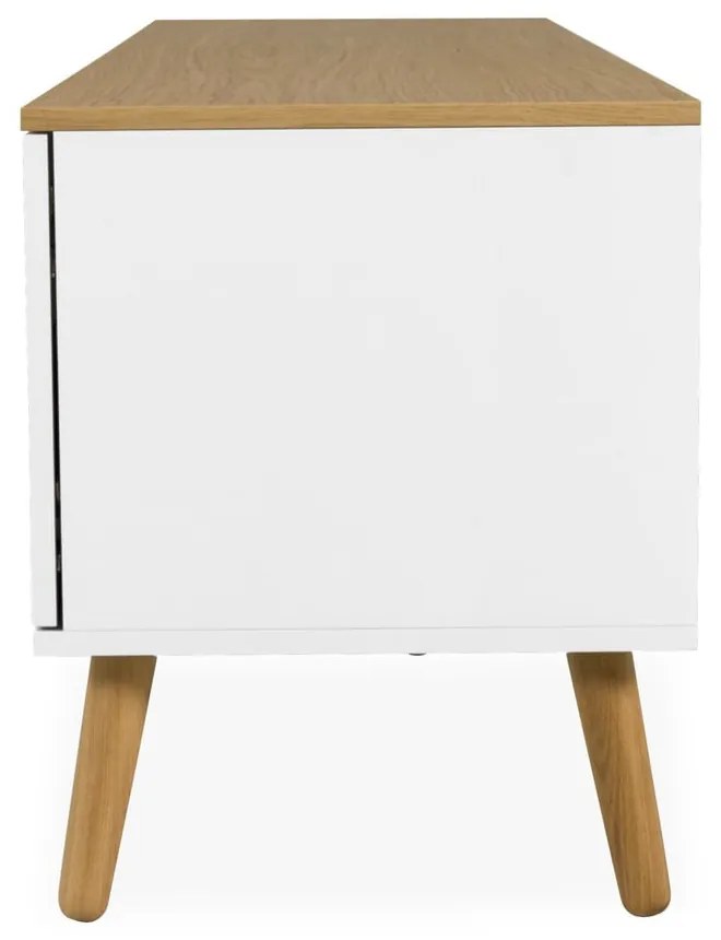 Dot fehér TV-állvány tölgyfa dekorral, szélesség 192 cm - Tenzo