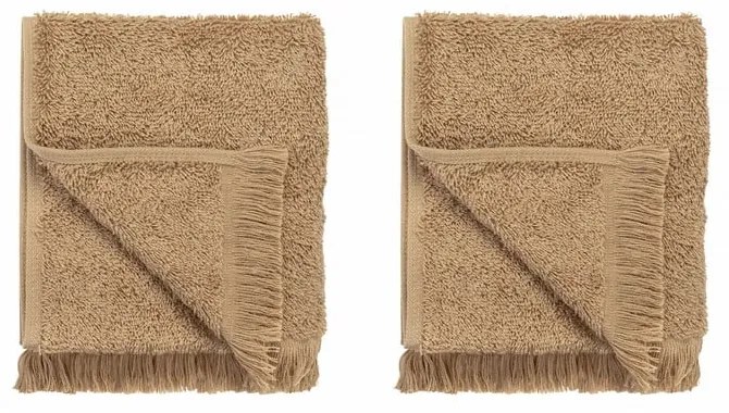 Világosbarna pamut törölköző szett 2 db-os 30x50 cm FRINO – Blomus