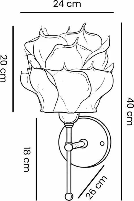 Fém fali lámpa, Ø24 cm – APG0006