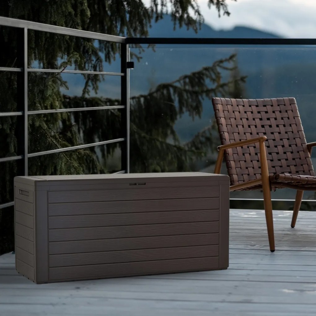 WOODEBOX tárolódoboz, 280l, 120x46x57cm, sötétbarna Prosperplast