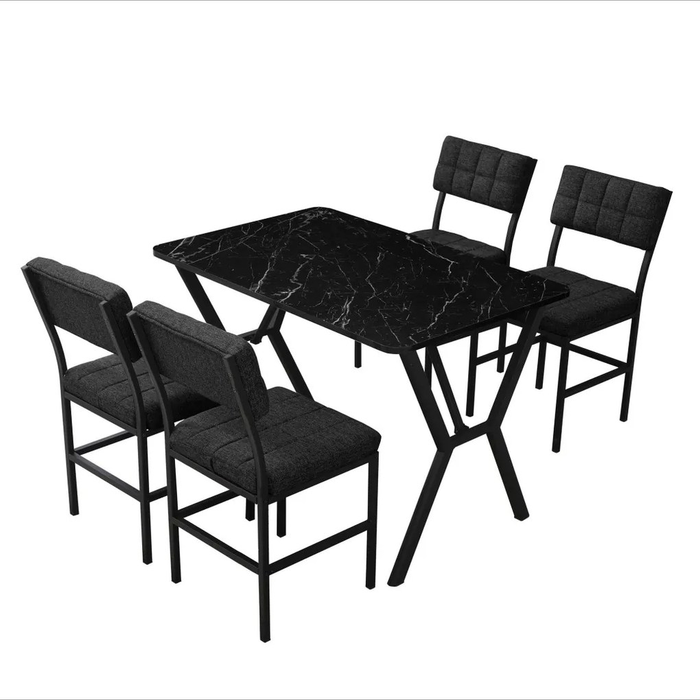 Dubai étkezőgarnitúra, antracit-fekete, 110 cm
