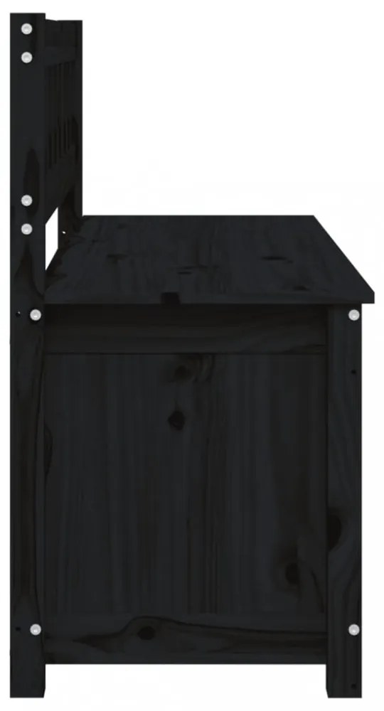 fekete tömör fenyőfa pad 110 x 41 x 76,5 cm