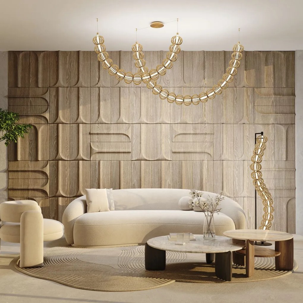 Maytoni modern függeszték golden cage fehér sárga mymod216pl-l55g3k