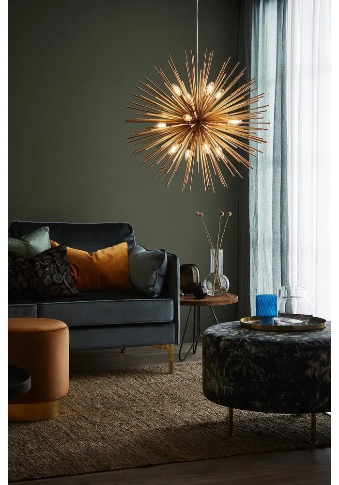 Aranyszínű függőlámpa fém búrával 72x72 cm Soleil - Markslöjd