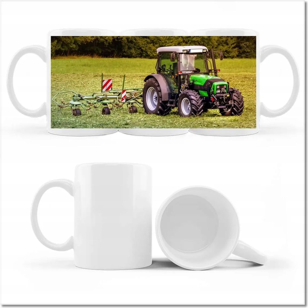 Fotós bögre Tarktor a szénamezőn