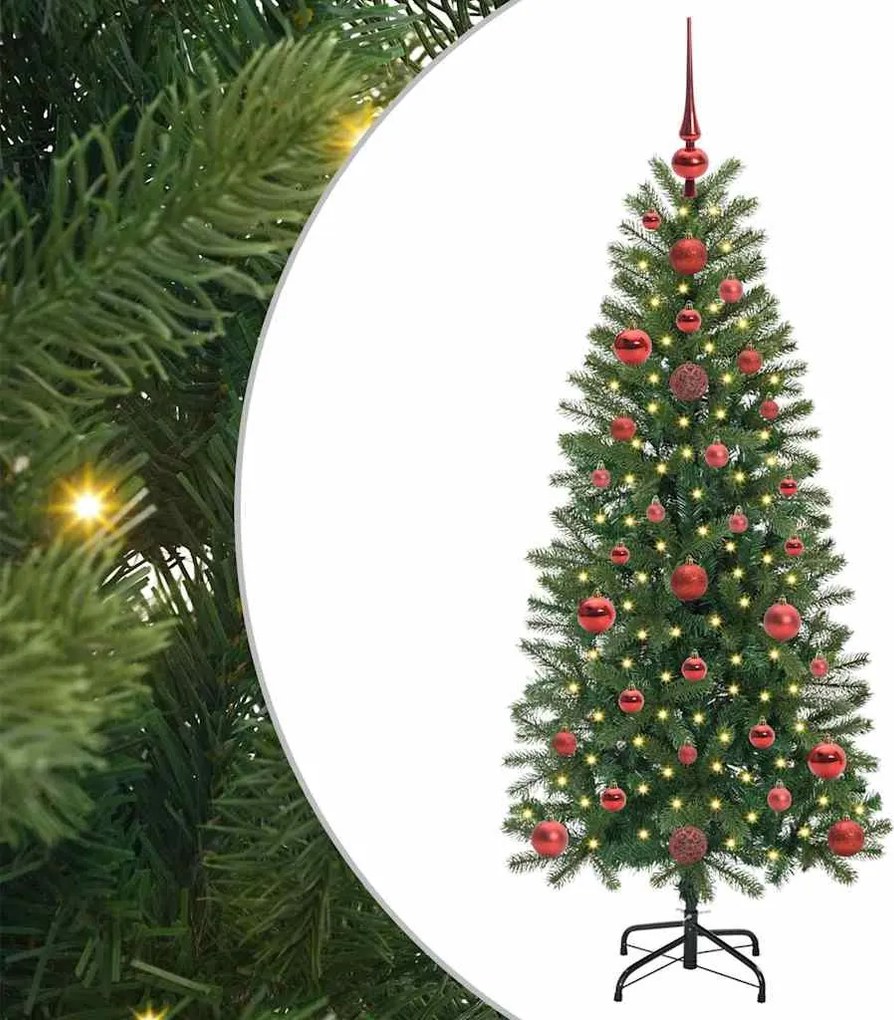 vidaXL Mű karácsonyfa 150 LED-del állvánnyal Zöld 120 cm PE és PVC