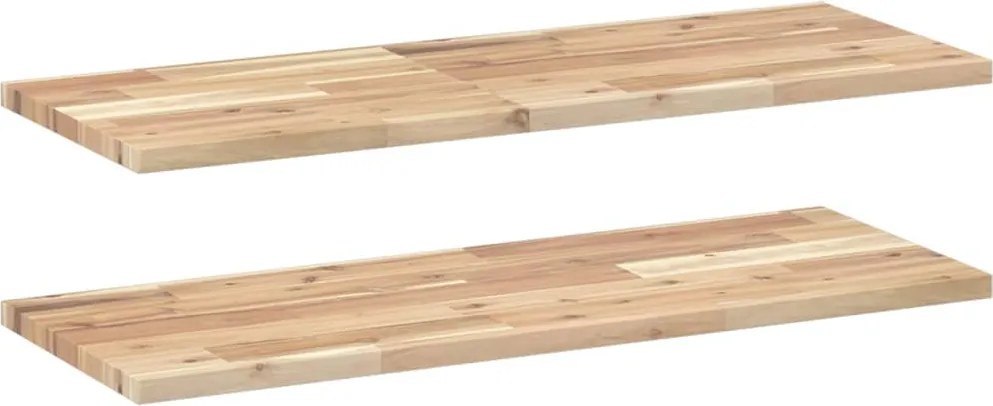 vidaXL 2 db kezeletlen tömör akácfa függőpolc 80 x 30 x 2 cm