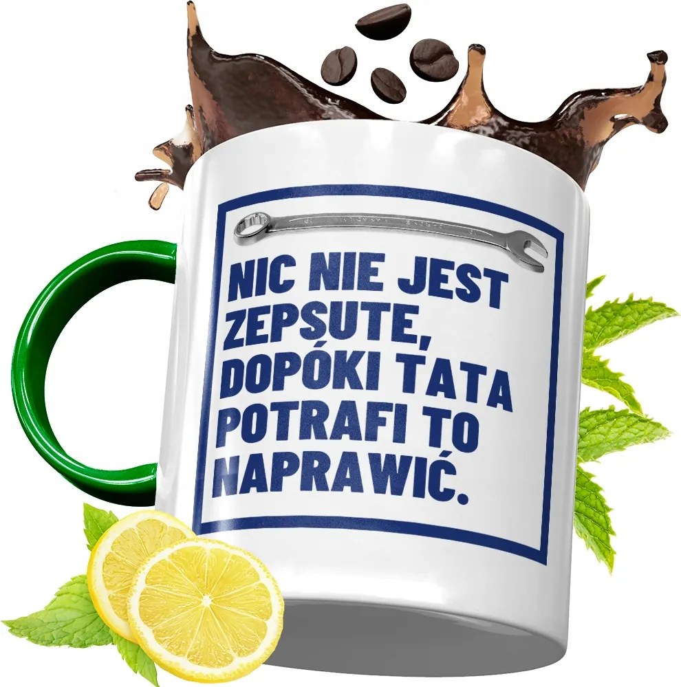 Zöld Bögre Apukának Születésnapi Ajándék fényképes nyomtatással