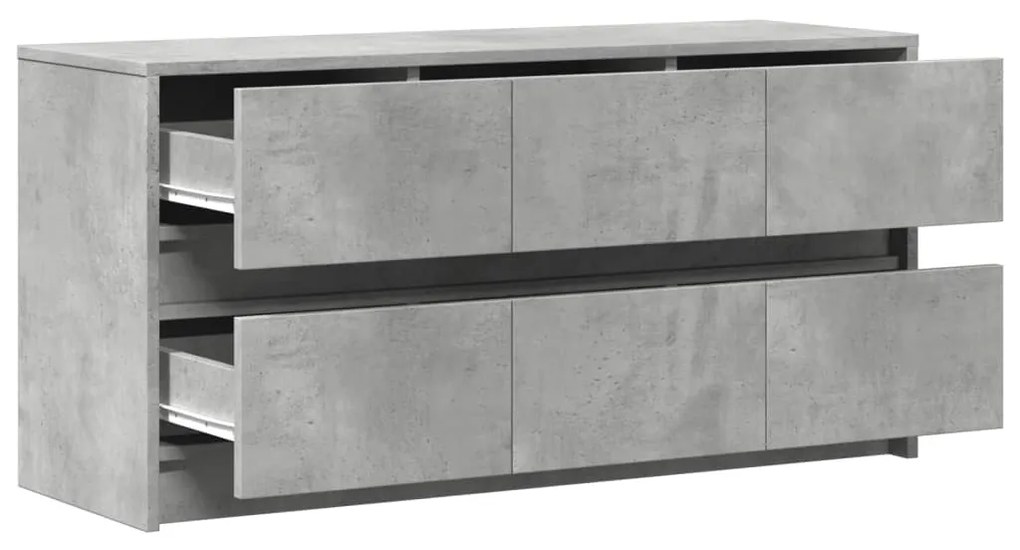 betonszürke szerelt fa TV-szekrény LED-ekkel 100 x 34 x 50 cm