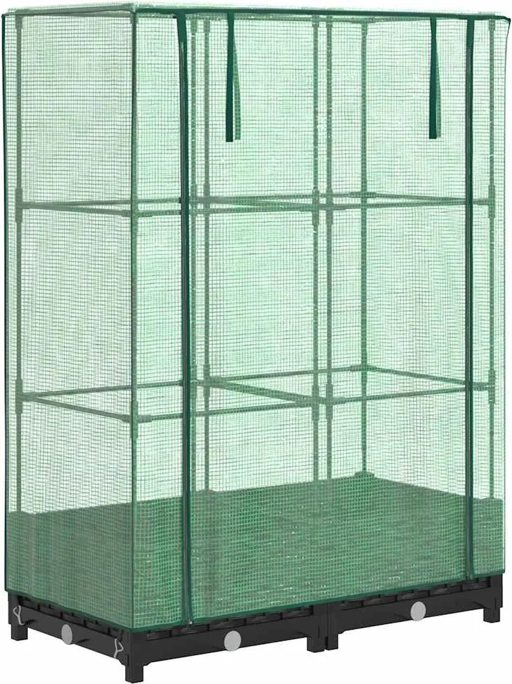 vidaXL rattan megjelenésű magaságyás melegháztakaróval 80x40x123 cm