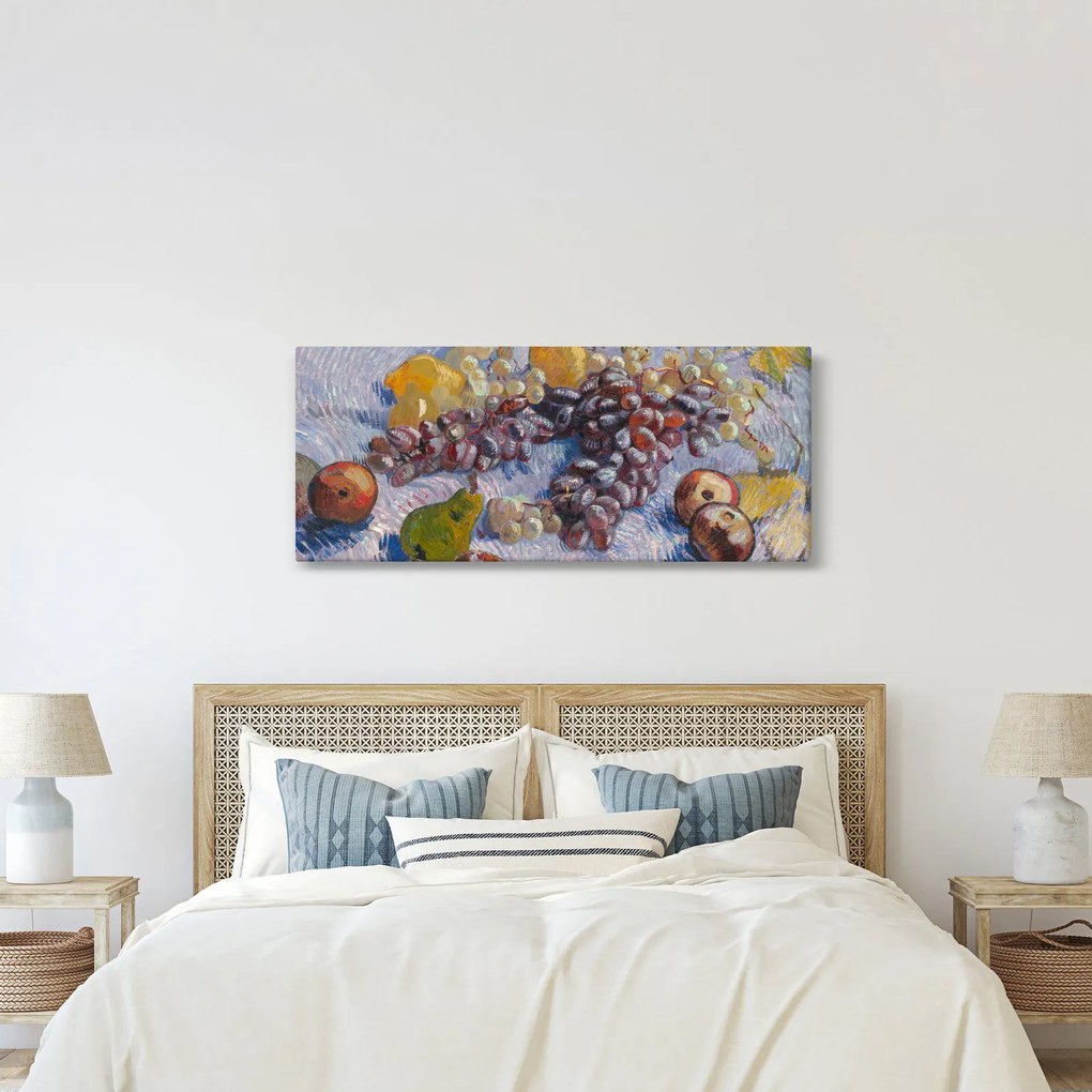 Kép - Vincent van Gogh, Grapes, Lemons, Pears, and Apples, reprodukciók (120x50 cm)