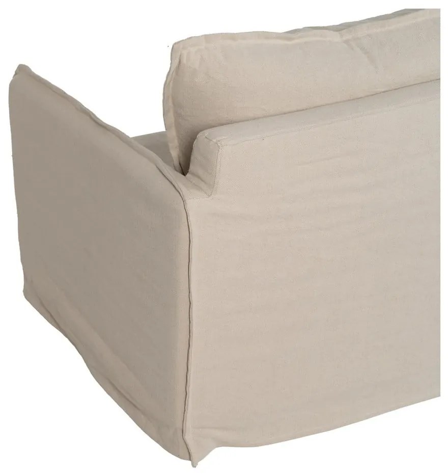 Krémszínű len kanapé 200 cm – Ixia