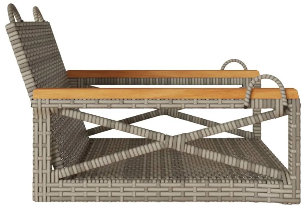 szürke polyrattan hintapad 63 x 62 x 40 cm