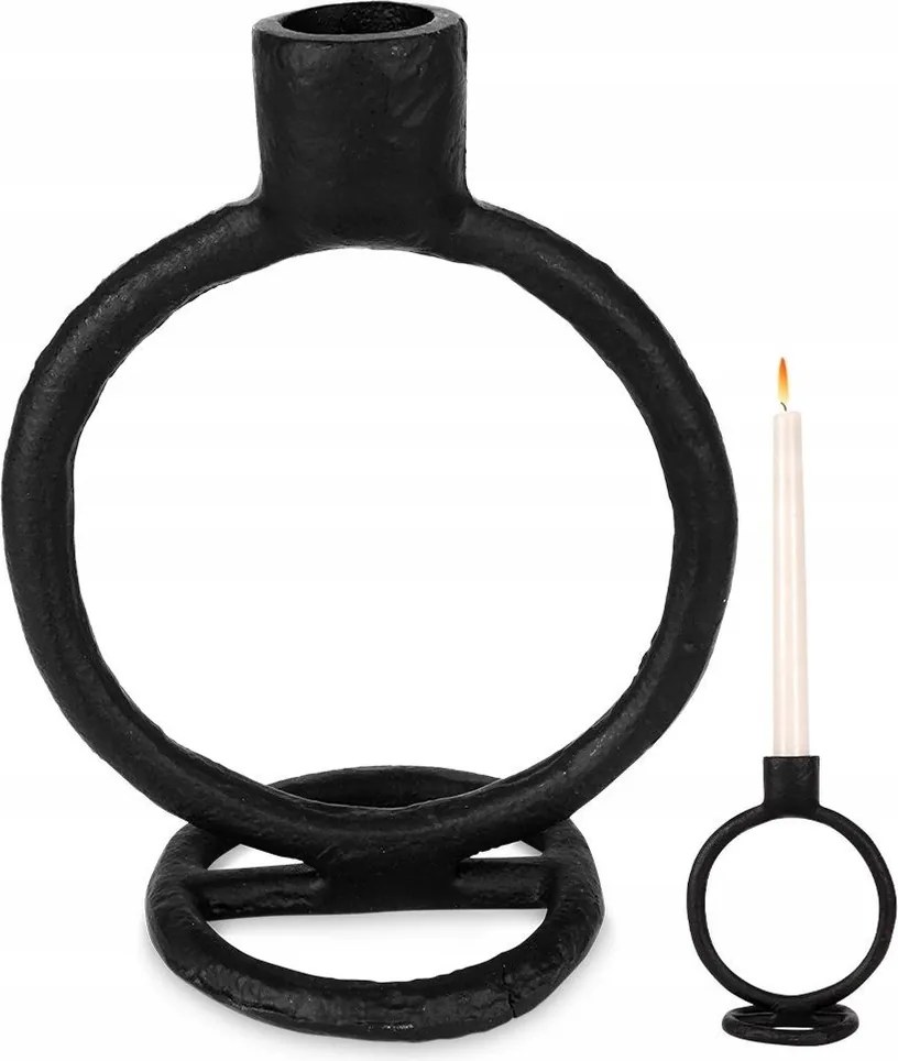 Gyertyatartó Fém Fekete Hosszú Gyertyatartó Dekorációs Asztal 15 cm