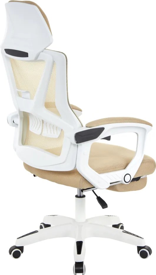 Irodai szék, bézs/fehér, teherbírás 150 kg, MALVIN