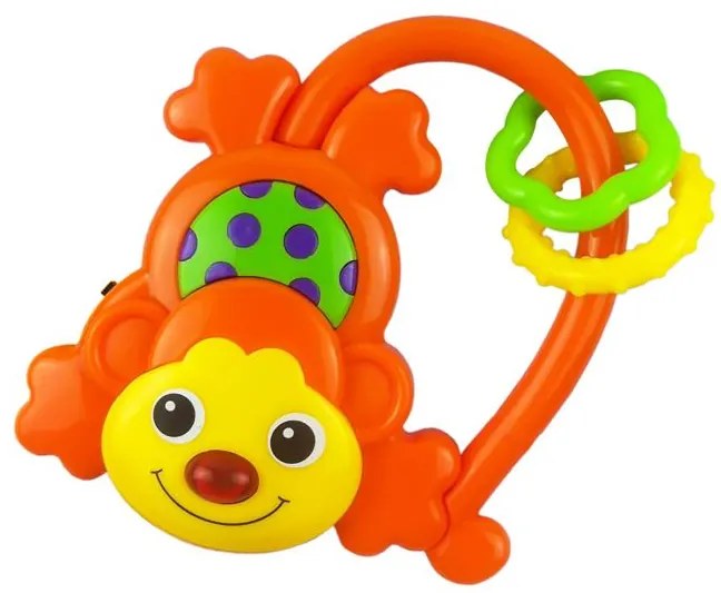 Gyermek zenélő csörgő Baby Mix majmocska narancssárga