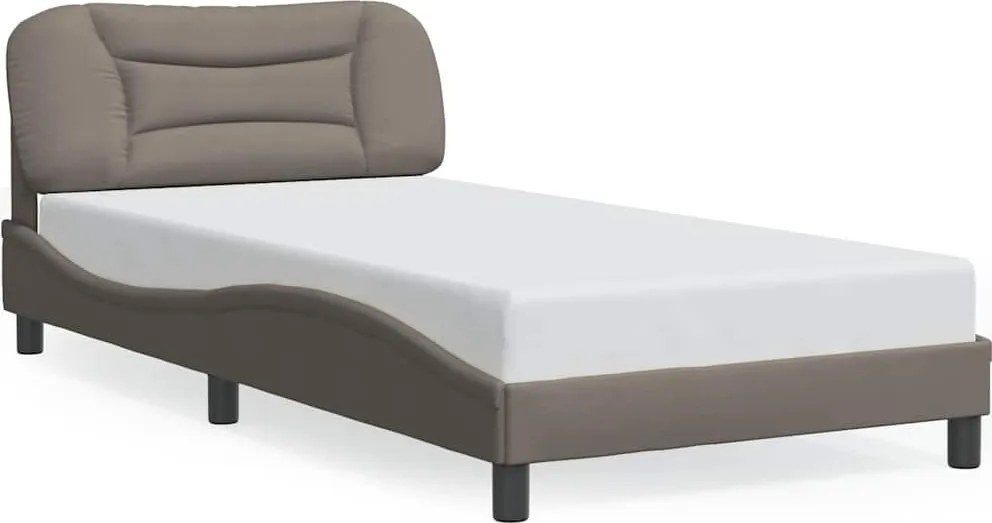 vidaXL tópszínű szövet ágykeret matrac nélkül Hvar 100x200 cm