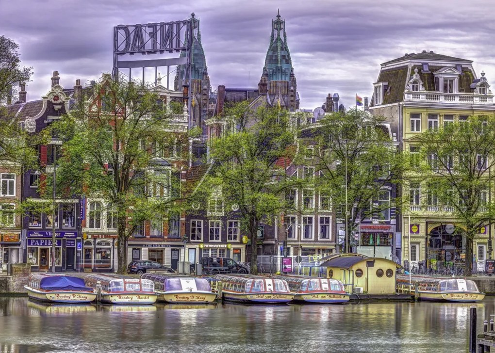 Poszter 70x50cm Amszterdami vízpart, Assaf Frank